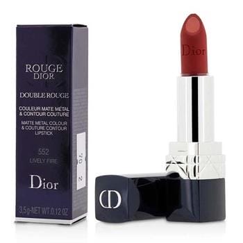 OJAM Online Shopping - Christian Dior Rouge Dior Double Rouge Matte Metal Colour & Couture Contour Lipstick - # 552 Lively Fire 3.5g/0.12oz Make Up