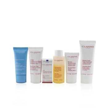 OJAM Online Shopping - Clarins Head-to-Toe Moisturizing Essentials Set: Facial Cleanser+Eye Gel+Beauty Flash Balm+Hydra-Essentiel Cream+Body Lotion+Hand 6pcs Skincare