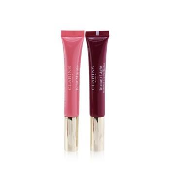 OJAM Online Shopping - Clarins Instant Light Lip Perfector Collection - #01 Rose Shimmer + #08 Plum Shimmer 2x 12ml/0.35oz Make Up