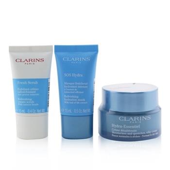 OJAM Online Shopping - Clarins My Hydration Essentials Gift Set: Hydra-Essentiel Silky Cream 50ml+ Fresh Scrub 15ml+ SOS Hydra Mask 15ml 3pcs Skincare