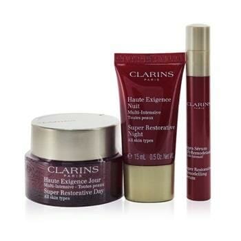 OJAM Online Shopping - Clarins Super Restorative Collection: Day Cream 50ml+Night Cream 15ml+ Remodelling Serum 10ml+ Bag 3pcs+1bag Skincare