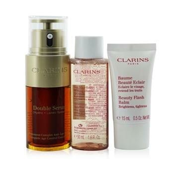 OJAM Online Shopping - Clarins Youthful Radiance Set: Double Serum 30ml+ Cleansing Micellar Water 50ml+ Beauty Flash Balm 15ml 3pcs Skincare