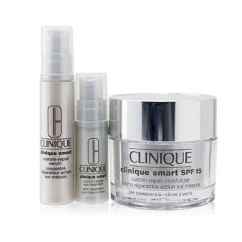 OJAM Online Shopping - Clinique Skincare Specialists Clinique Smart Custom-Repair Set: Moisturizer SPF 15 50ml + Serum 10ml + Eye Treatment 5ml 3pcs Skincare