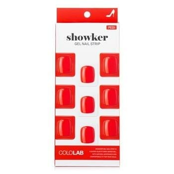 OJAM Online Shopping - Cololab Showker Gel Nail Strip # CPF504 Real Red 1pcs Make Up