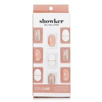 OJAM Online Shopping - Cololab Showker Gel Nail Strip # CSA201 Gold Line Beige 1pcs Make Up