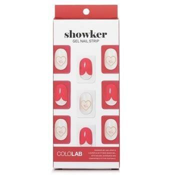 OJAM Online Shopping - Cololab Showker Gel Nail Strip # CSA511 Red Heart 1pcs Make Up