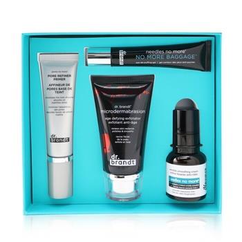 OJAM Online Shopping - Dr. Brandt 25 Years Of Dr. Brandt Kit: Microdermabrasion 60g+ Wrinkle Smoothing Cream 15g+ Pore Refiner Primer 30ml+ No More Baggage 15g 4pcs Skincare