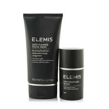 OJAM Online Shopping - Elemis His (or Her) Essential Duo: Deep Cleanse Facial Wash 150ml + Daily Moisture Boost 50ml (Box Slightly Damaged) 2pcs Men's Skincare