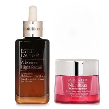 OJAM Online Shopping - Estee Lauder Estee Lauder Nutritious Super-Pomegranate Radiant Energy Night Creme/ Mask + Advanced Night Repair Synchronized Multi-Recovery Complex 2pcs Skincare