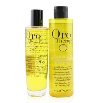 OJAM Online Shopping - Fanola Oro Therapy 24k Golden Beauty Set (Limited Edition): Oro Puro Illuminating Fluid 100ml + Gold Beauty Micellar Water 200ml 2pcs Hair Care