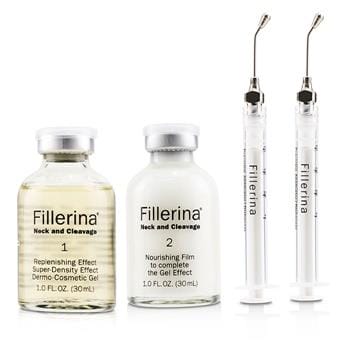 OJAM Online Shopping - Fillerina Neck & Cleavage (Replenishing Gel For The Wrinkles & The Saggings of Neck & Clevage) - Grade 5 2x30ml+2pcs Skincare