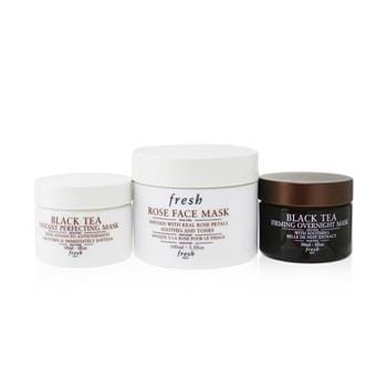 OJAM Online Shopping - Fresh Face Mask Set: 1x Rose Face Mask - 100ml/3.3oz + 1x Black Tea Firming Overnight Mask - 30ml/1oz + 1x Black Tea Instant Perfecting Mask - 30ml/1oz 3pcs Skincare