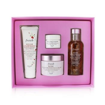 OJAM Online Shopping - Fresh Rose Deep Hydration Skincare Set 4pcs Skincare