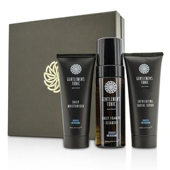 OJAM Online Shopping - Gentlemen's Tonic Face Gift Set: Exfoliating Facial Scrub 100ml + Daily Foaming Cleanser 150ml + Daily Moisturiser 100ml 3pcs Men's Skincare