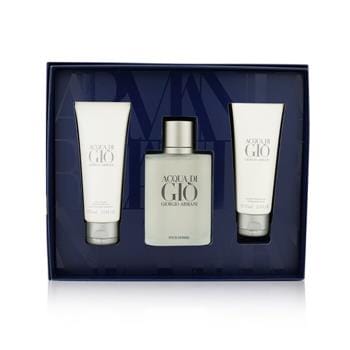 OJAM Online Shopping - Giorgio Armani Acqua Di Gio Coffret: Eau De Toilette Spray 100ml/3.4oz + All Over Body Shampoo 75ml/2.5oz + After Shave Balm 75ml/2.5oz 3pcs Men's Fragrance