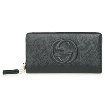 OJAM Online Shopping - Gucci GG Long Zippy Wallet 598187 - Black Black Luxury