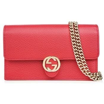 OJAM Online Shopping - Gucci Icon GG Interlocking Wallet On Chain Red Crossbody Bag 615523 Red Luxury