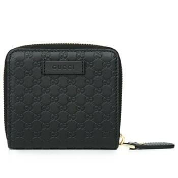 OJAM Online Shopping - Gucci Micro GG Guccissima Leather Small Bifold Wallet 449395 Black Luxury