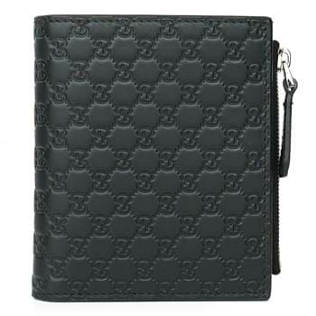 OJAM Online Shopping - Gucci Micro GG Guccissima Leather Small Bifold Wallet 544475 Black Luxury