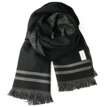 OJAM Online Shopping - Gucci Reversible Arlisse GG Guccissima Scarf/Muffler 544619 Black Black Luxury