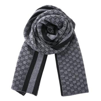 OJAM Online Shopping - Gucci Wool Web Stripe GG Guccissima Scarf 438253 Black Luxury