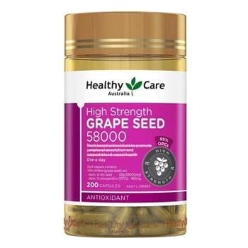 OJAM Online Shopping - Healthy Care High Strength Grape Seed 58000mg 200 capsules Supplements