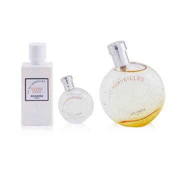 OJAM Online Shopping - Hermes Eau Des Merveilles Coffret: Eau DeToilette Spray 50ml + Eau De Toilette 7.5ml + Body Lotion 40ml 3pcs Ladies Fragrance