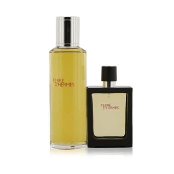 OJAM Online Shopping - Hermes Terre D'Hermes Pure Parfum Refillable Spray 30ml/1oz + Refill 125ml/4.2oz 2pcs Men's Fragrance