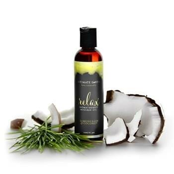 OJAM Online Shopping - Intimate earth Relax Massage Oil - Lemongrass & Coconut 120ml / 4oz Sexual Wellness