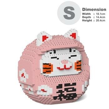 OJAM Online Shopping - Jekca Daruma Maneki Neko 01S-M01 Building Bricks Set 18x14x21cm Toys