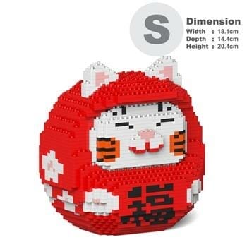 OJAM Online Shopping - Jekca Daruma Maneki Neko 01S-M02 Building Bricks Set 18x14x20cm Toys