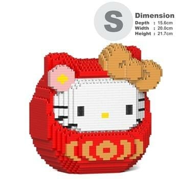 OJAM Online Shopping - Jekca Hello Kitty Daruma 01S Building Bricks Set 20x16x22cm Toys