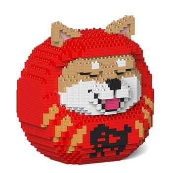 OJAM Online Shopping - Jekca Shiba Daruma Doll 01S-M01 Building Bricks Set 18x16x21cm Toys