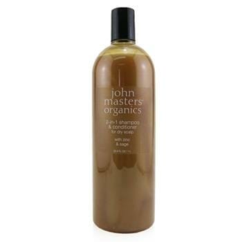 OJAM Online Shopping - John Masters Organics 2-in-1 Shampoo & Conditioner For Dry Scalp with Zinc & Sage 1000ml/33.8oz Hair Care