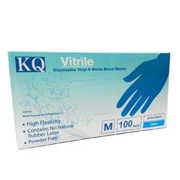 OJAM Online Shopping - KQ KQ - Vitrile Disposable Vinyl & Nitrile Blend Gloves -blue (M) M Health