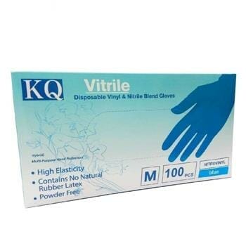 OJAM Online Shopping - KQ KQ - Vitrile Disposable Vinyl & Nitrile Blend Gloves -blue (S) S Health