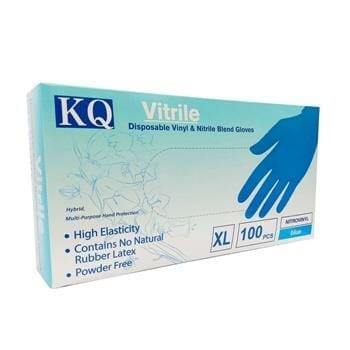 OJAM Online Shopping - KQ KQ - Vitrile Disposable Vinyl & Nitrile Blend Gloves -blue (XL) XL Health