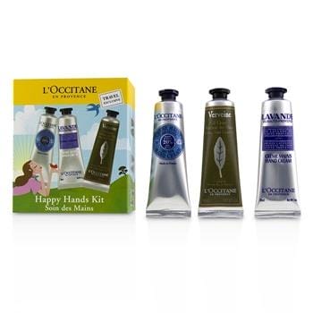 OJAM Online Shopping - L'Occitane Happy Hands Kit: 2x  Shea Butter 30ml + 2x Lavender 30ml + 2x Verbena Cooling Hand Cream Gel 30ml 6x30ml/1oz Skincare