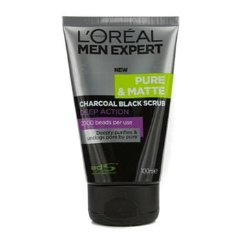 OJAM Online Shopping - L'Oreal Men Expert Pure & Matte Charcoal Black Scrub 100ml/3.3oz Men's Skincare