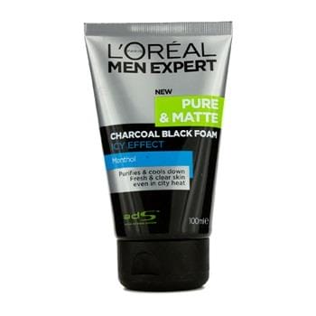 OJAM Online Shopping - L'Oreal Men Expert Pure & Matte Icy Effect Charcoal Black Foam 100ml/3.4oz Men's Skincare