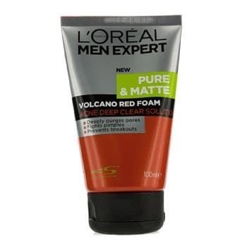 OJAM Online Shopping - L'Oreal Men Expert Pure & Matte Volcano Red Foam (Tube) 100ml/3.4oz Men's Skincare