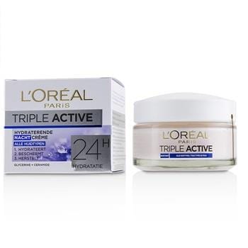 OJAM Online Shopping - L'Oreal Triple Active Hydrating Night Cream 24H Hydration - For All Skin Types 50ml/1.7oz Skincare