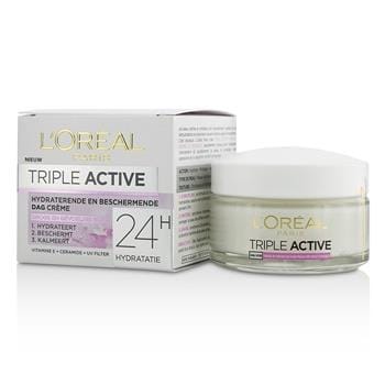 OJAM Online Shopping - L'Oreal Triple Active Multi-Protective Day Cream 24H Hydration - For Dry/ Sensitive Skin 50ml/1.7oz Skincare