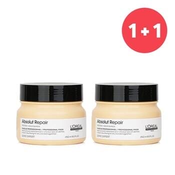 OJAM Online Shopping - L'Oreal 【1+1 Set】Professionnel Serie Expert - Absolut Repair Gold Quinoa + Protein Instant Resurfacing Mask (For Dry and Damaged Hair) 250ml/8.5oz x2 Hair Care