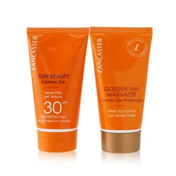 OJAM Online Shopping - Lancaster Summer Is A State of Mind Set: 1x Sun Beauty Sublime Tan Velvet Milk SPF 30 - 50ml/1.7oz + 1x Golden Tan Maximizer After Sun Lotion - 50ml/1.7oz 2pcs Skincare