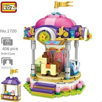 OJAM Online Shopping - Loz LOZ Dream Amusement Park Series - Carousel Building Bricks Set 13.5 x 18 x 8cm Toys