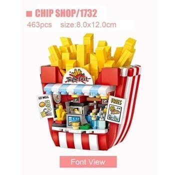 OJAM Online Shopping - Loz LOZ Dream Amusement Park Series - Chip Shop Building Bricks Set 14x18x8cm Toys