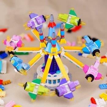 OJAM Online Shopping - Loz LOZ Dream Amusement Park Series - Rotary Aircraft Building Bricks Set 13.5 x 18 x 8cm Toys