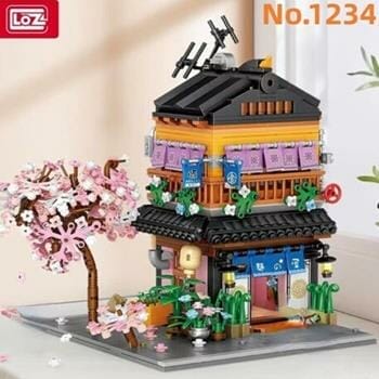 OJAM Online Shopping - Loz LOZ Ideas Mini Block - Noodle House Building Bricks Set 31 x 23 x 9 cm Toys