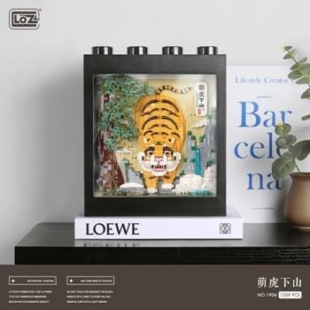 OJAM Online Shopping - Loz LOZ Ideas Series -Tiger Down The Mountain Pixel Painting Building Bricks Set 34 x 25 x 9cm Toys